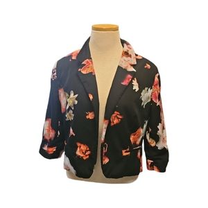 Worthington floral cropped blazer
